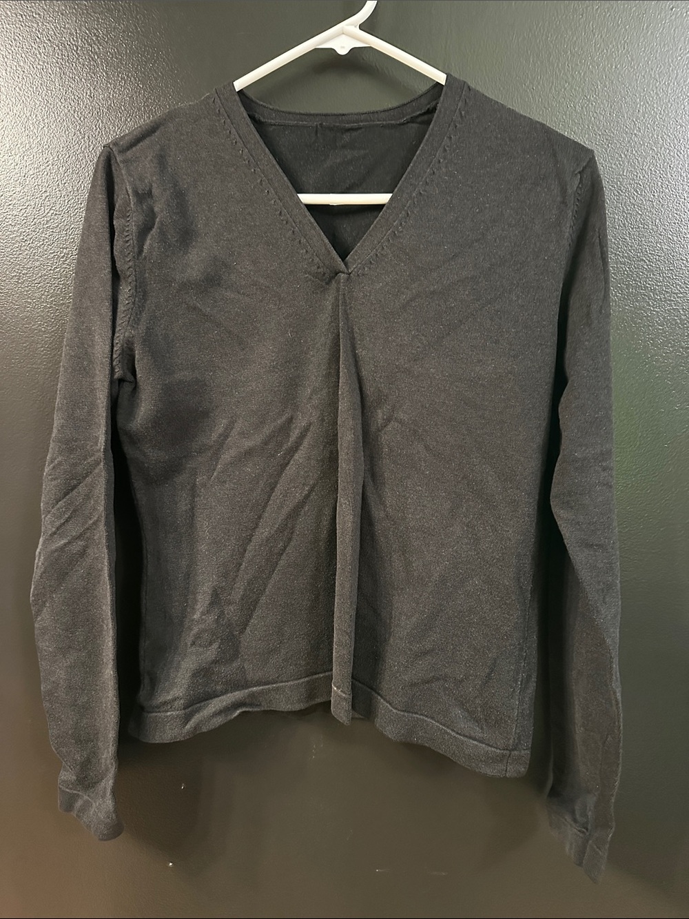 Women's Black V-Neck Sweater